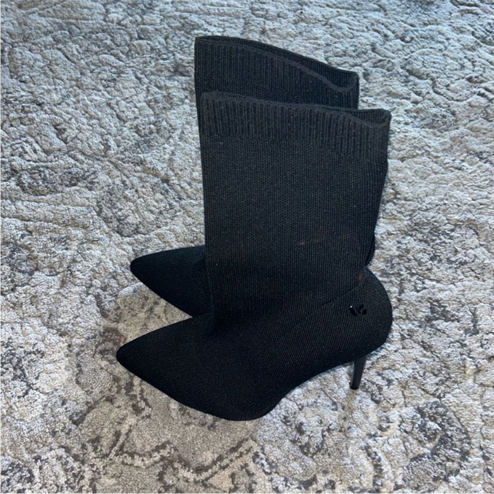 Cucco Black Knit Sock Boots – Women’s Size 8 - Picture 3 of 6